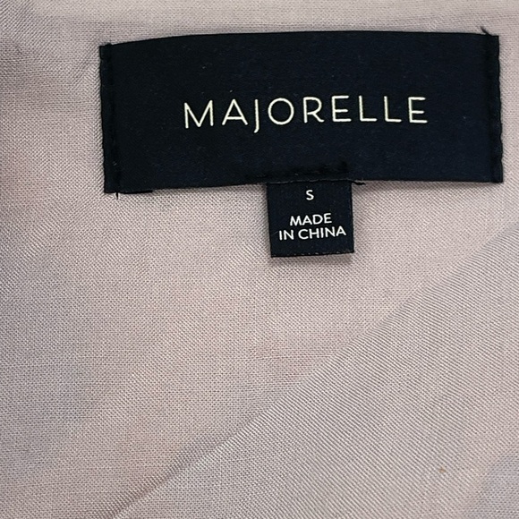 Majorelle Baby Blue Puff Sleeve Mini Dress with Peach Floral Print. Size Small - Picture 7 of 10